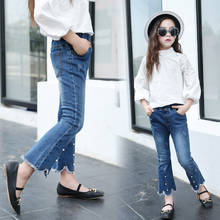 Autumn New Kids Pants Girls Flared Pants Velvet Winter Warm Thicken Stretch Jeans Skinny Jeans 10 Years Girls Denim Bell-bottoms 2024 - buy cheap