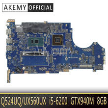 Para For For Asus UX560U UX560UQK UX560UQ UX560UX Q524U Q524UQ Q524UX portátil placa base i5-6200 CPU GT940MX 8GB-RAM 2024 - compra barato