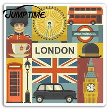 Pegatinas de vinilo de "Jump Time" para Londres, pegatina de viaje para Inglaterra, Reino Unido, calcomanías de parachoques para ordenador portátil, accesorios impermeables para coche 2024 - compra barato