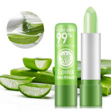 Bálsamo labial natural de aloe vera, hidratante para maquiagem e cuidados com os lábios, bálsamo labial natural com temperatura que muda de cor, batom com nutrição de longa duração tslm2 2024 - compre barato