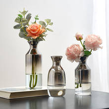 Vaso de vidro nórdico, vaso de prata com degradê seco, de flores nórdicas, decoração de casa, plantas, presente de natal 2024 - compre barato