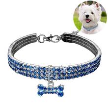Collar para mascotas con diamantes de imitación, accesorio para perros y gatos, elástico, decorativo 2024 - compra barato