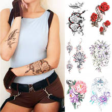 Waterproof Temporary Tattoo Sticker Snake Flower Rose Flash Tattoos Lace Fox Lion  Body Art Arm Fake Sleeve Tattoo Women 2024 - buy cheap