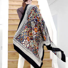 Bufanda de lana 2021 para Mujer, pañuelo elegante para la cabeza, Pashmina, chal cálido, Hijab, Poncho, novedad de 100% 2024 - compra barato