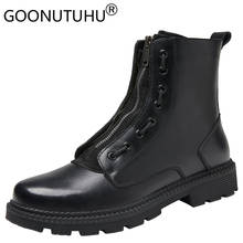 Botas militares para hombre, zapatos informales de cuero genuino, impermeables, de felpa, para otoño e invierno, 2021 2024 - compra barato