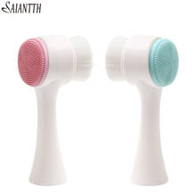 SAIANTTH Stand-up Facial washing brush manual cleansing brushes double side silicone 3D Face Cleaning beauty tool Skin Care 2024 - buy cheap