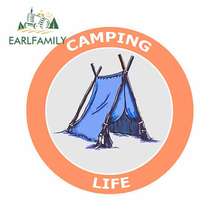 EARLFAMILY 13cm x 13cm For Camping Life Tent Personality Creative Vinyl Car Sticker Waterproof Car Accessories Car Decoration 2024 - buy cheap