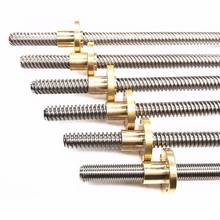 T8 Lead Screw for RepRap 3D Printers Parts Trapezoidal Screw Copper Nuts Leadscrew Part Length 250mm 300mm 350mm 400mm 500mm 2024 - buy cheap