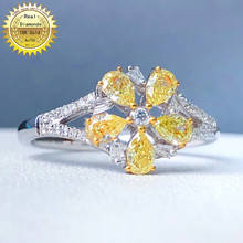 18k ouro branco natural real 0.64ct anel de diamante jóias anel de noivado & anel de casamento tem certificado H-M05 2024 - compre barato