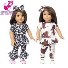 Roupas de boneca de menina com estampa de leopardo, calças flare conjunto de roupas de boneca de bebê, presentes para meninas 2024 - compre barato