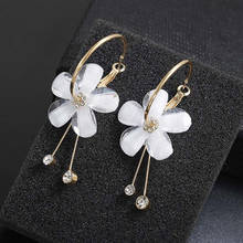 Fashion New Petal Zircon Tassel Earrings Circle Transparent Earring Sun Flower Stud Earrings 2024 - купить недорого