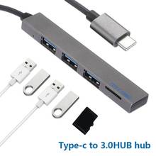 USB 3,1 Type-C концентратор USB сплиттер с TF слот для чтения 3 порта концентратор из магниевого сплава для MacBook Pro/Air 2024 - купить недорого