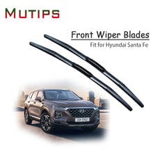 Mutips 1Set Rubber Car Front Wiper Blade Kit For Hyundai Santa Fe 2017 2016 2015 2014-2000 Windscreen Original Strip Accessories 2024 - buy cheap