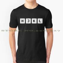 Keyboard Keys Hjkl - Vi / Vim Hacker Design Grey On Dark Summer Funny T Shirt For Men Women Vi Vim Editor Hacker Coder 2024 - buy cheap