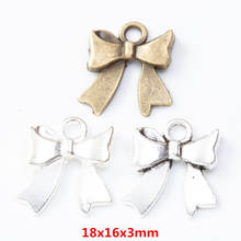 55 pieces of retro metal zinc alloy Bow Pendant for DIY handmade jewelry necklace making 8099 2024 - buy cheap