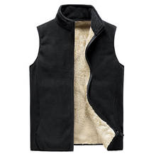 Autumn and winter men's jacket casual vest pure black thick large size 8XL sleeveless vest Canberra vest 2024 - buy cheap