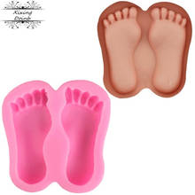 Baby foot shape cake mold silica gel mold chocolate fudge cake decoration baking tool oven pudding 2024 - buy cheap