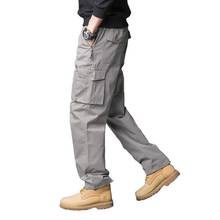 Calças cargo casuais masculinas, calças largas de tamanho grande com ajuste baggy hip-hop 2024 - compre barato