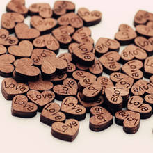 100Pcs Mini Wooden Love Heart Wedding Table Scatter DIY Craft Accessories Rustic Wedding Party DIY Decoration Favor Scrapbooking 2024 - buy cheap