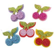 Sew on Glitter Felt Patches For Clothes 3cm Cherry Shape 20pcs Scrapbooking Accessories Mixed Five Colors 2024 - buy cheap