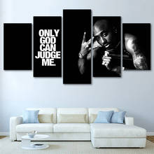 Modern Home Decoration 5 Piece Tupac Amaru Shakur Rapper 2Pac Canvas Art Print Poster Picture Frames Modular Wall Paintings Art 2024 - buy cheap