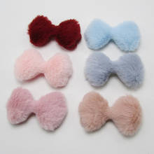 30pcs/lot 5.5*3cm plush Bowknot Padded appliques for headwear decoration handmade hair accessories 2024 - buy cheap