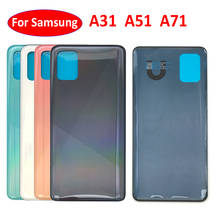 Cubierta trasera de vidrio para batería, carcasa con logotipo para Samsung A31, A51, A71, 5 unids/lote 2024 - compra barato