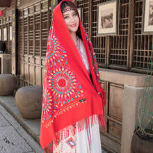 Pashmina de cachemir para mujer, bufanda bordada con flores, hijab, chal grueso de invierno, diadema, hijab musulmán popular, 22 colores 2024 - compra barato