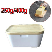 Nordic Butter Dish Box Butter Container Storage Keeper Cheese Food Holder with Wood Cover Sealing Plate Kitchen Tools 250g/400g 2024 - buy cheap