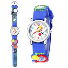 Relojes para niños con relieve de patrón deportivo de tenis, regalo para estudiantes, bonito reloj de cuarzo de plástico para bebés, reloj de pulsera de dibujos animados para niños 2024 - compra barato