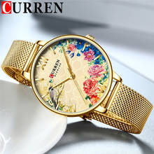 CURREN Women Watch Top Brand Luxury Gold Female Waterproof Clock Stainless Steel Bracelet Flower Classic Ladies Wristwatch 9059 2024 - buy cheap