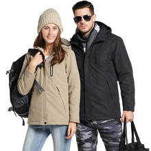 Winter USB Heated Jacket Men Women Thick Heating Cotton Hiking Jackets Plus Size Waterproof Jacket Camping Heated Jacket Coat 2024 - compre barato