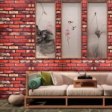 Artificial 3D Red Brick Self-adhesive Removable Waterproof Wallpapers Vinyl Living Room Background Home Decoration Wallpapers 2024 - buy cheap