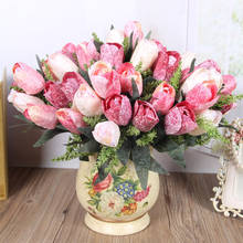 Tulipa artificial flor real toque falso buquê de flores para decoração de casamento branco rosa vermelha flores casa jardim decoração de natal 2024 - compre barato
