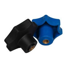 2pcs M12 seven stars plastic head plum blossom nut through hole solid lock handle nuts black blue 2024 - buy cheap