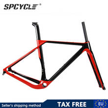 Spcycle-Cuadro de bicicleta de fibra de carbono T1000, marco de bicicleta de grava, freno de disco, marco de bicicleta de Cyclocross, neumático máximo de 700x40C o 27,5x2,1" 2024 - compra barato