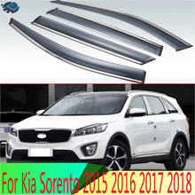 Plástico exterior viseira ventilação shades janela sol guarda chuva defletor para kia sorento 2015 2016 2017 2018 2024 - compre barato