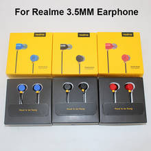 Realme-auriculares intrauditivos deportivos con micrófono, dispositivo magnético de 3,5mm, para Reame 3, 6 Pro, 6, 6i, 7i, 6S, X2, X3, X Q, Q2, Q2i, V3, V5 2024 - compra barato