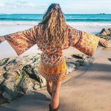 superchic womens tops and blouses floral kimono sleeve boho beach kimono sashes belt wrap bohemian summer tops bikini blouse 2024 - buy cheap