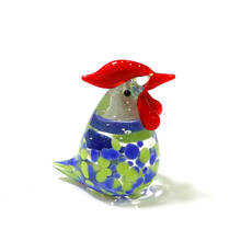 Mini estatueta de vidro para frango, estatueta de vidro estilo pastoral colorida fofa de desenhos animados aves, ornamentos artesanais, decoração de casa de páscoa, pequena estátua 2024 - compre barato