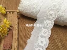 5 Meters Pure White Cotton Lace Embroidered Ribbon Net Lace Trim Fabric Handmade DIY Craft  Sewing Decoration 5cm Free Shipping 2024 - buy cheap