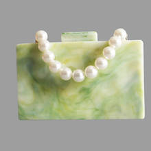 Bolso de hombro de acrílico para mujer, bolsa de viaje de lujo, de diseñador, color amarillo claro y verde perla 2024 - compra barato
