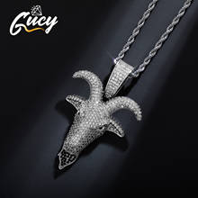 GUCY-Colgante de Animal cabra con cadena de tenis, collar de circonita cúbica Micro pavé, joyería para regalo 2024 - compra barato