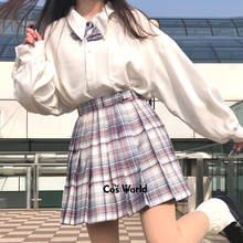 [QiuYe] Girl's Summer High Waist Pleated Skirts Plaid Skirts Women Dress For JK School Uniform Students Cloths 2024 - buy cheap