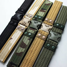 Cinturón táctico de camuflaje con hebilla de plástico para hombre, cinturilla de lona deportiva militar, ajustable y ancha, de alta calidad 2024 - compra barato