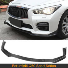 Carbon Fiber Front Bumper Lip Chin Spoiler for Infiniti Q50 Sport Sedan 4 Door 2013 - 2017 Front Bumper Lip Spoiler Black FRP PU 2024 - buy cheap