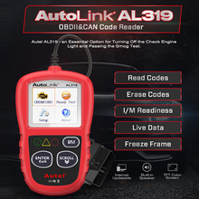 Autel-scanner de diagnóstico automotivo autolink al319, leitor de código obd2, apagável, dtc, pk, elm327 2024 - compre barato