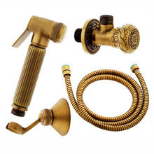 1 set  Antique Copper Bidet Spray Set With Shower Hose Handheld Toilet Bidets Nozzle Faucet Shower Kit Wall Bidet Sprayer 2024 - buy cheap