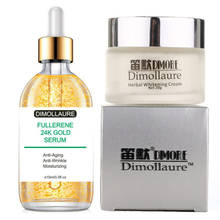 Creme de clareamento de dimollaure + fullerene 24k ouro soro anti-rugas rugas soro remoção melasma queimaduras solares melanina mancha escura 2024 - compre barato