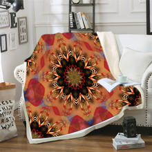 Pink Mandala Sherpa Blanket for Woman Velvet Plush Bohemia Floral Throw Blanket for Bed Sofa Bedding 150x200 2024 - buy cheap
